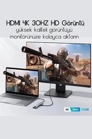 ÇOK FONKSİYONLU 4K HD HDMİ VGA RJ45 PD USB TYPE C SD TF HAFIZA KARTI HUB ÇEŞİTLERİ HER İHTİYACI GİDERECEK ÇEŞİT MEVCUTTUR (4K HD HDMİ VGA RJ45 PD USB TYPE C SD TF HAFIZA KARTI ÇOKLU HUB 04)