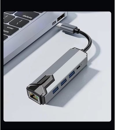 USB-C to Gigabit Ethernet Adaptör 3 Port USB 3.0 Hub + PD Şarj Destekli Çoklayıcı, 1000 Mbps RJ45 Kablolu İnternet, 5Gbps Veri Aktarımı | ZR1158