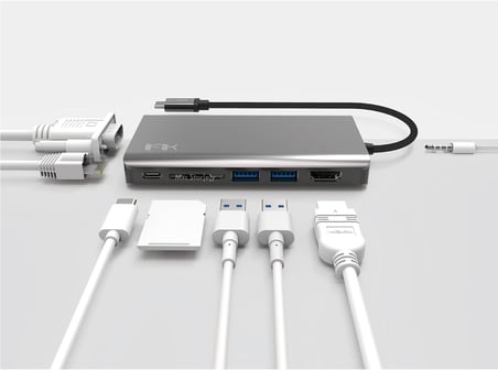 USB-C Hub ve Çoklayıcı | HDMI ve Power Delivery Şarj Geçiş Destekli | MacBook ve USB-C Laptoplar için Kompakt Hub Gri
