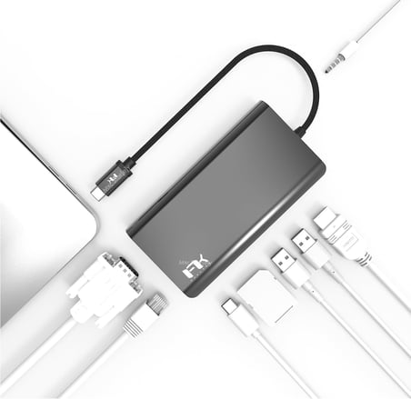 USB-C Hub ve Çoklayıcı | HDMI ve Power Delivery Şarj Geçiş Destekli | MacBook ve USB-C Laptoplar için Kompakt Hub Gri