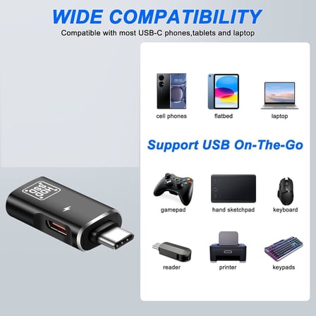 2’si 1 Arada USB C OTG Adaptörü – Type-C’den USB-A 3.0 & USB-C Şarj/Kulaklık Dönüştürücü, 5Gbps Veri Aktarımı, Tak-Çalıştır, Tablet, Laptop & Telefon Uyumlu | ZR1061