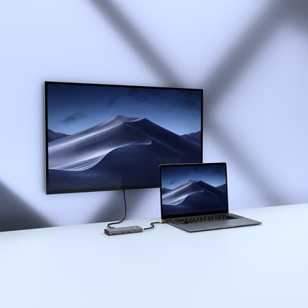 SW-U708 7 in 1 Gri Metal 4K 60Hz HDMI 100W PD, 2xUSB 3.2 1xType-C Data, SD/TF Type C Hub Adaptör
