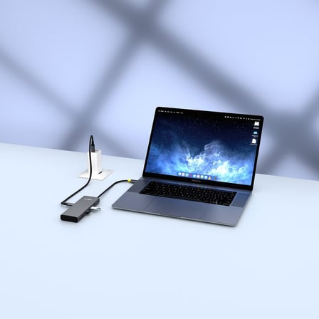 SW-U708 7 in 1 Gri Metal 4K 60Hz HDMI 100W PD, 2xUSB 3.2 1xType-C Data, SD/TF Type C Hub Adaptör
