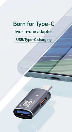 2’si 1 Arada USB C OTG Adaptörü – Type-C’den USB-A 3.0 & USB-C Şarj/Kulaklık Dönüştürücü, 5Gbps Veri Aktarımı, Tak-Çalıştır, Tablet, Laptop & Telefon Uyumlu | ZR1061