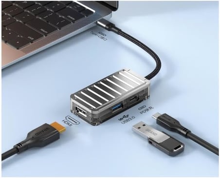 100W PD 3in1 Type-C to HDMI Hub Port Adaptör HB-11