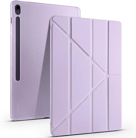 Galaxy Tab S10 FE 10.9 İnç İle Uyumlu Kalemlikli, Uyku Modlu, Mıknatıslı, Üçgen Standlı, Darbeye Dayanıklı Kaplama Akıllı Kılıf (Lila, Galaxy Tab S10 FE 10.9 İnç)
