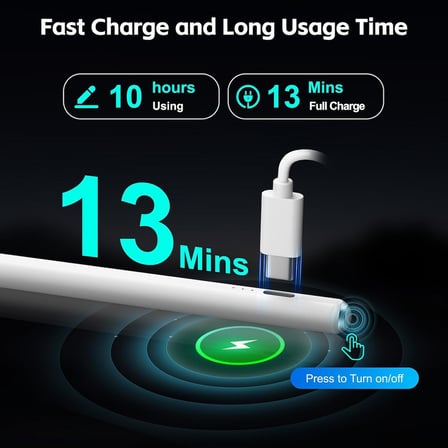 13mins Hızlı Şarj, Eğim Hassasiyeti ile iPad 2026-2018 için Stylus Kalem