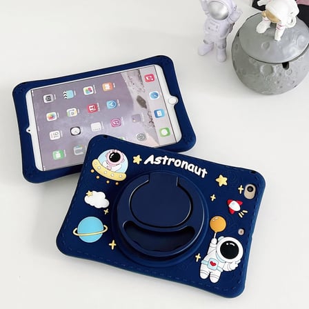 Lenovo Tab TB311FU ile Uyumlu Kılıf 360 Derece Döner Stand Yatay Dikey Kullanılabilir, Kawaii Askılı Tasarım Kalem Yuvası Özellikli Sevimli Astronot Tasarımı