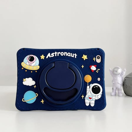 Lenovo Tab TB311FU ile Uyumlu Kılıf 360 Derece Döner Stand Yatay Dikey Kullanılabilir, Kawaii Askılı Tasarım Kalem Yuvası Özellikli Sevimli Astronot Tasarımı