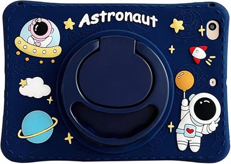 Lenovo Tab TB311FU ile Uyumlu Kılıf 360 Derece Döner Stand Yatay Dikey Kullanılabilir, Kawaii Askılı Tasarım Kalem Yuvası Özellikli Sevimli Astronot Tasarımı