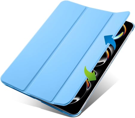 iPad Pro 11 3./4. Nesil M2 ile uyumlu Kılıf Flip Cover Kalem Bölmeli PC Case 2020-2022 Mavi