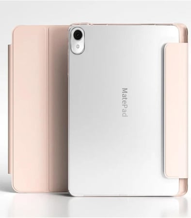 Huawei Matepad 11.5 inç 2025 8GB / 128GB ile Uyumlu Kapak Smart Standlı 360 Tam Koruma Akıllı Pu Deri Kılıf - Pembe 2