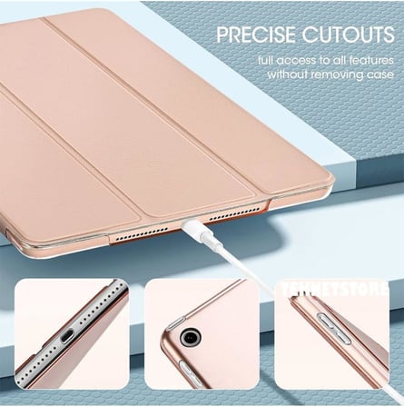 Huawei Matepad 11.5 inç 2025 8GB / 128GB ile Uyumlu Kapak Smart Standlı 360 Tam Koruma Akıllı Pu Deri Kılıf - Pembe 2