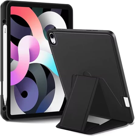 Samsung Galaxy Tab S9 FE ile uyumlu Kılıf Lüks Kadife İç Kaplamalı Galaxy Tab S9 FE Suni Deri, Mıknatıslı V- Stand Tablet Arka Kapak (Siyah, Samsung Galaxy Tab S9 FE)