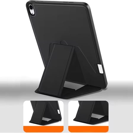 Samsung Galaxy Tab S9 FE ile uyumlu Kılıf Lüks Kadife İç Kaplamalı Galaxy Tab S9 FE Suni Deri, Mıknatıslı V- Stand Tablet Arka Kapak (Siyah, Samsung Galaxy Tab S9 FE)