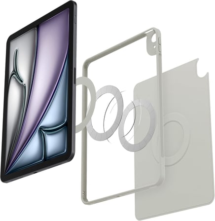 iPad Air 13" (2026/2025 / 2024) ile Uyumlu MagSafe Kılıf Air Skin Pro OneTap Metal Ring Mag Fit Gray - ACS08491