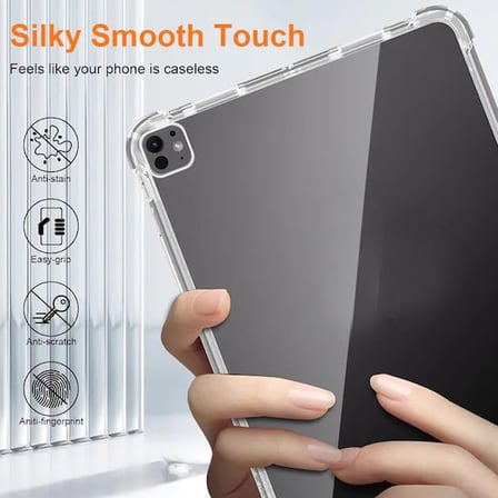 iPad Pro 11 ile uyumlu 2024 Kılıf Tablet Nitro Anti Shock Silikon Tamamen Şeffaf Görünümlü Kapak iPad Pro 11 ile uyumlu tablet kılıf Şeffaf Renk