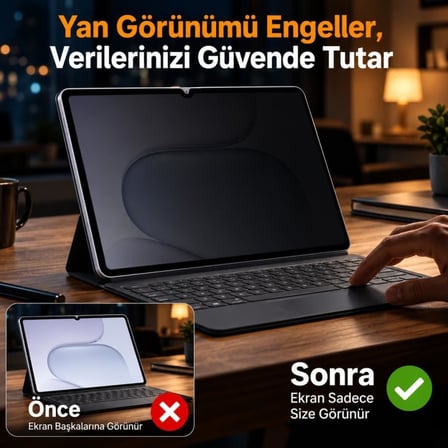 Honor Pad 20/ Pad 20 Pro İle Uyumlu Hayalet Ekran Koruyucu 12.1 İnç Yandan Görünmeyen Anti-Spy Gizlilik (Privacy) Koruması, 9H Nano Kırılmaz Esnek Cam, Parlama Ve Parmak İzi Önleyici