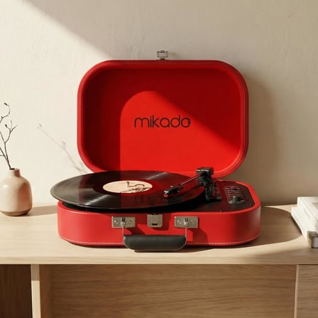 MN-101 Pikap Usb+RCA+Bluetooth Destekli Müzik Kutusu, Kırmızı