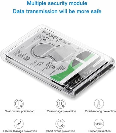 USB 3.0 Harici SSD Harddisk Şeffaf Taşınabilir HDD Kutusu Sata