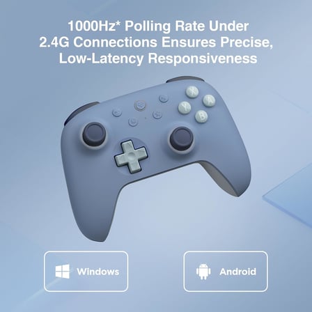 Ultimate 2C Wireless Controller for Windows PC and Android, with 1000Hz Polling Rate, Hall Effect Joysticks and Hall Triggers, and Remappable L4/R4 Bumpers, Turbo Function (Dark Blue)