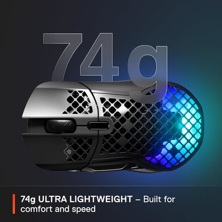 Aerox 5 Wireless Gaming Mouse - 74 Gram, 9 Tuşlu - Bluetooth/2,4 GHz – IP54 Suya ve Toza Dayanıklı - PC/MAC - Siyah