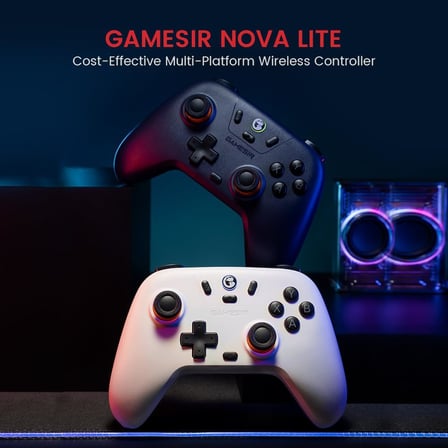 Nova Lite Wireless Controller – 2.4G & Bluetooth Gamepad for Windows PC, iPhone, Android, Switch & Steam Deck – Hall Effect Triggers, Turbo Function, Rumble Vibration (Blush Pink)