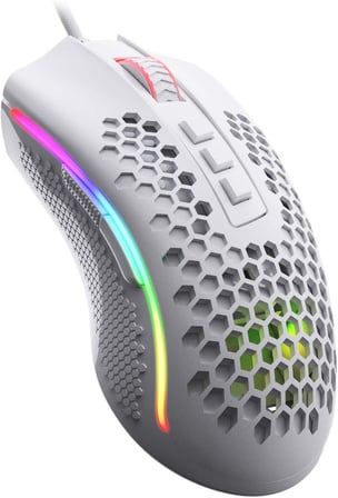 M808 Storm Ultralight Kablolu Oyun Faresi, 85g Hafif Petek Kabuk - 12.400'e Kadar Ayarlanabilir DPI - Optik Sensör - 7 Programlanabilir Düğme - PC Oyuncuları için - Beyaz
