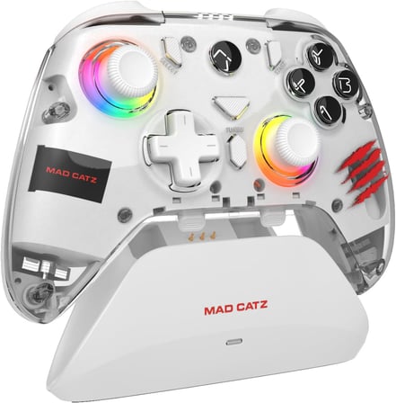 C.A.T. 17 Hall Effect Bluetooth Gaming Controller – Ayarlanabilir Tetik Hassasiyeti, 20 Saat Pil, Şarj Dock, Makro Destekli – PC, Switch, iOS, Android Uyumlu