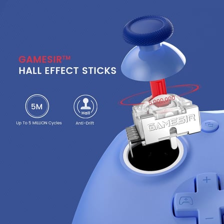 Xbox Series X|S, Xbox One ve Windows 10/11 için G7 SE kablolu oyun kumandası, Hall efektli Joysticks/Hall Trigger, 3,5 mm ses jakı (mavi)