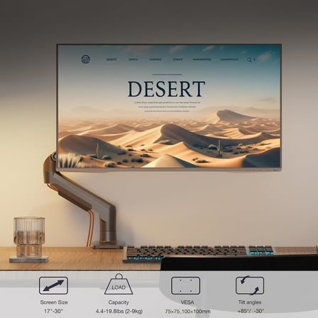 Northbayou F80 17-30" LCD/LED Monitör Tutucu Kol 2-9 kg Amortisörlü Vesa (75x75),(100x100) Monitör Standı
