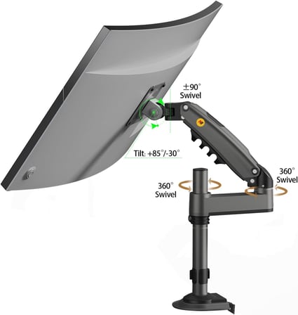 NB North Bayou North Bayou Nb H100 17"-32" Amortisörlü 2-9 kg Monitör Tutucu Kol Stand