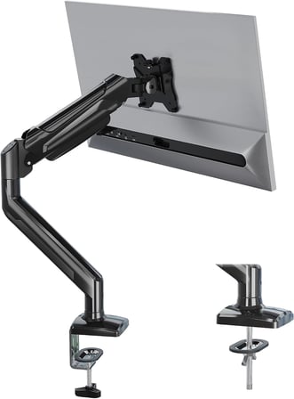 13-32 İnç Gazlı Amortisörlü Tekli Monitör Kolu, 9 kg’a Kadar, Tam Hareketli, VESA 75x75/100x100