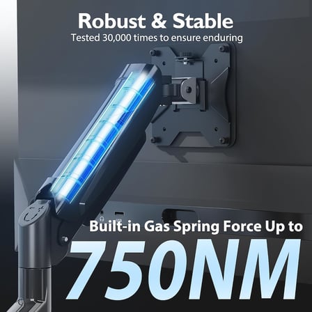 13-32 İnç Gazlı Amortisörlü Tekli Monitör Kolu, 9 kg’a Kadar, Tam Hareketli, VESA 75x75/100x100