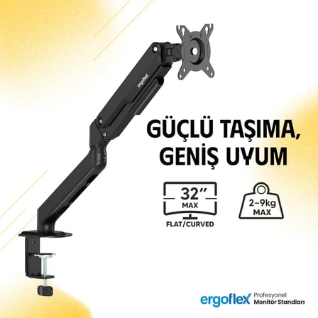 EF X8 Siyah 17-32inch Uyumlu Amortisörlü 2-9 kg Monitör Standı 2026 Versiyon
