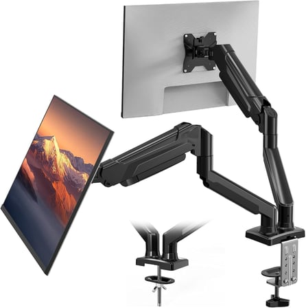 15-32 İnç Çiftli Gazlı Amortisörlü Monitör Kolu, Her Kol 9 kg’a Kadar, VESA 75x75/100x100