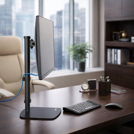 Yükseklik Ayarlı 36-54 cm Tekli Monitör Standı | 17”-27” | VESA 75x75 / 100x100 | Masaüstü