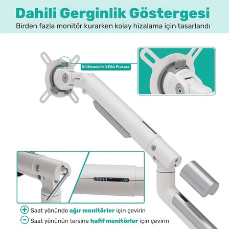 STD49024W Elysium 17"-32" Çift Monitör Kolu, Ultra İnce Alüminyum Amortisörlü Stand, 2x9kg VESA Tutucu, Beyaz