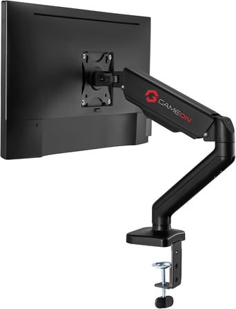 GO-5336 Tek Monitör Kolu, Gaz Yayı Destekli Ayarlanabilir Stand, 43 ila 81 cm Ekranlara Uygun, 9 KG Yük Kapasitesi, Kablo Yönetimi - Siyah