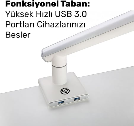 STD49012UW 17"-32" Ultra Slim Alüminyum Monitör Kolu, 2xUSB Portlu Amortisörlü VESA Tutucu, Ergonomik 360 Pivot (9kg)