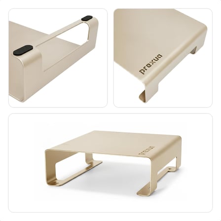 Prexua Riser Masaüstü Monitör Standı - Monitör Yükseltici (Gold, Small)