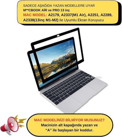 MacBook Pro 13.3 ve MacBook Air 13.3 Ekran Koruyucu HD PET Film A2251 A2289 A2338 M1 M2 A2337 M1 Uyumlu Kabarcıksız Kolay Uygulama Çizilmeye Dayanıklı Şeffaf