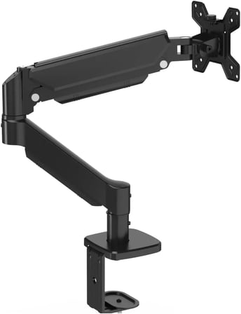 Tek Kollu Monitör Kolu ve Monitör Standı 13-32 İnç, 9 kg, VESA 75x75 100x100 Uyumlu, Yay Destekli 360° Döner Ayarlanabilir Masaüstü Ekran Tutucu Siyah