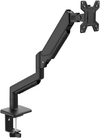 Tek Kollu Monitör Kolu ve Monitör Standı 13-32 İnç, 9 kg, VESA 75x75 100x100 Uyumlu, Yay Destekli 360° Döner Ayarlanabilir Masaüstü Ekran Tutucu Siyah