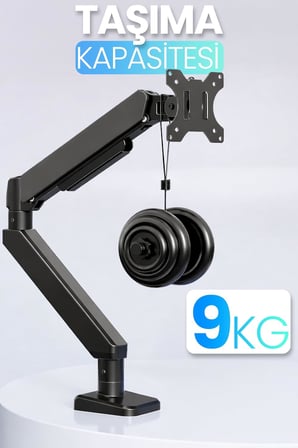 Monitör Kolu VESA Uyumlu Hareket Ayarlanabilir Monitör Standı 17-32" 9KG Kapasite Tutucu (Tek Kollu)