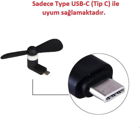 USB-C Fan Mini Soğutucu Type-C Telefon Tablet Powerbank için Pervane USB Vantilatör