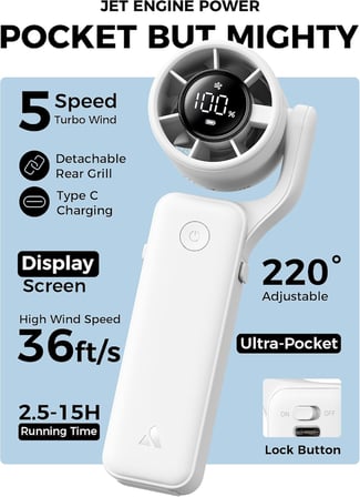 Ultra Cep Taşınabilir El Turbo Fan, 5 Dişli Jet Force Hava Akımı