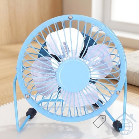 Masaüstü Metal USB Fan, 360 Derece Dönüş, 90 cm Kablo