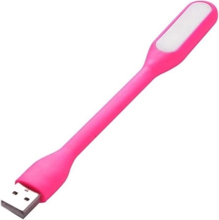 Esnek Taşınabilir Usb Led Işık Lamba Gece Lambası (2 Adet) Tüm Usb Girişleriyle Uyumlu 17Cm Pembe