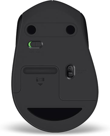 M330 Sessiz Kablosuz Mouse, Sağ Elle Kullanıma Uygun, 10 m Kullanım Mesafesi, 1.000 DPI Yüksek Hassasiyetli Optik İzleme, 18 Ay Pil Ömrü, Siyah